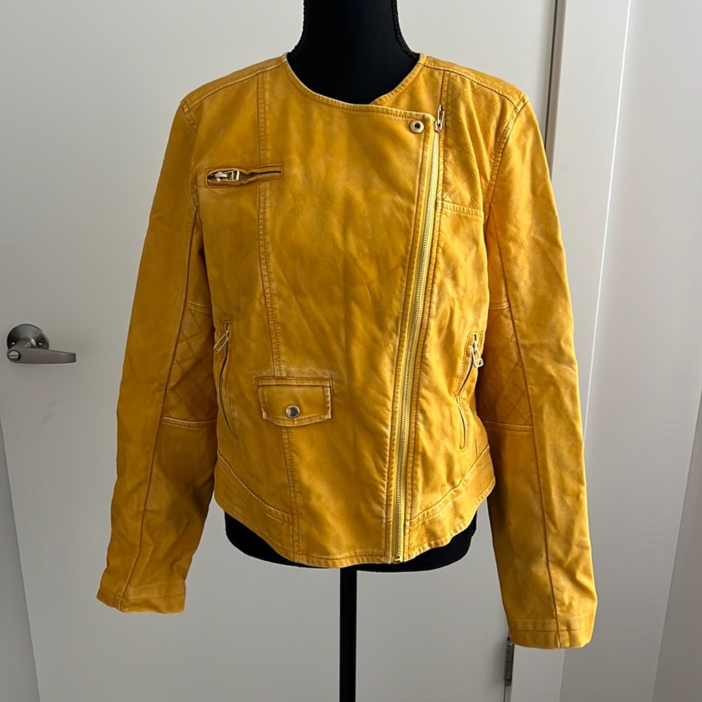 Members Only yellow moto jacket